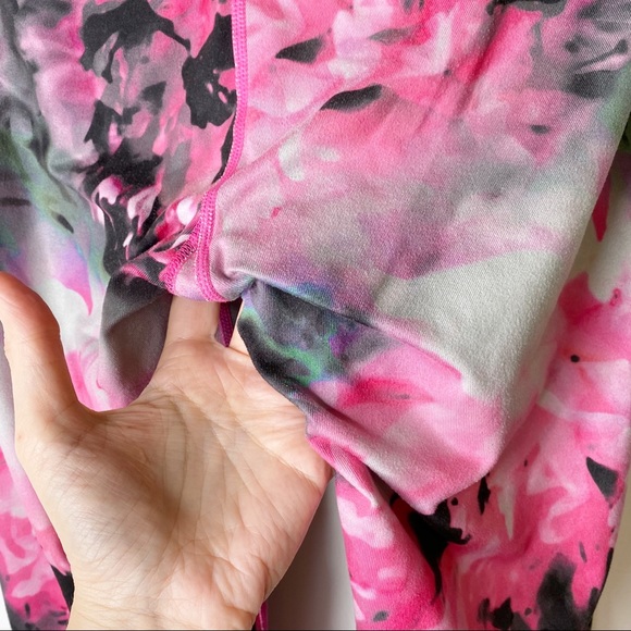 ATHLETA Chaturanga Bloom Floral Rose Leggings Pink Grey Small - Picture 11 of 15